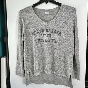 North Dakota State University Womens Sz S Gray Oversized Knit Top NDSU -USA Made
